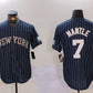 New York Yankees #7 Mickey Mantle Navy Pinstripe Fashion Cool Base Baseball Jersey