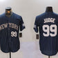 New York Yankees #99 Aaron Judge Navy Pinstripe Fashion Cool Base Baseball Jersey