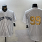 New York Yankees #99 Aaron Judge White Pinstripe Without Name Fashion Cool Base Stitched Baseball Jersey