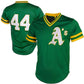 Oakland Athletics #44 Reggie Jackson Mitchell & Ness Cooperstown Mesh Batting Practice Jersey - Green Baseball Jerseys