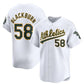 Oakland Athletics #58 Paul Blackburn White Home Limited Stitched Baseball Jersey