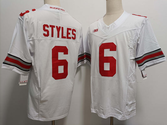 O.State Buckeyes #6 Sonny Styles White FUSE Stitched American College Jerseys