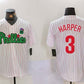 Philadelphia Phillies #3 Bryce Harper White Green Cool Base Stitched Baseball Jersey