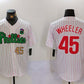 Philadelphia Phillies #45 Zack Wheeler White Green Cool Base Stitched Baseball Jersey