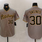 Pittsburgh Pirates #30 Paul Skenes Number Grey Stitched Baseball Jersey