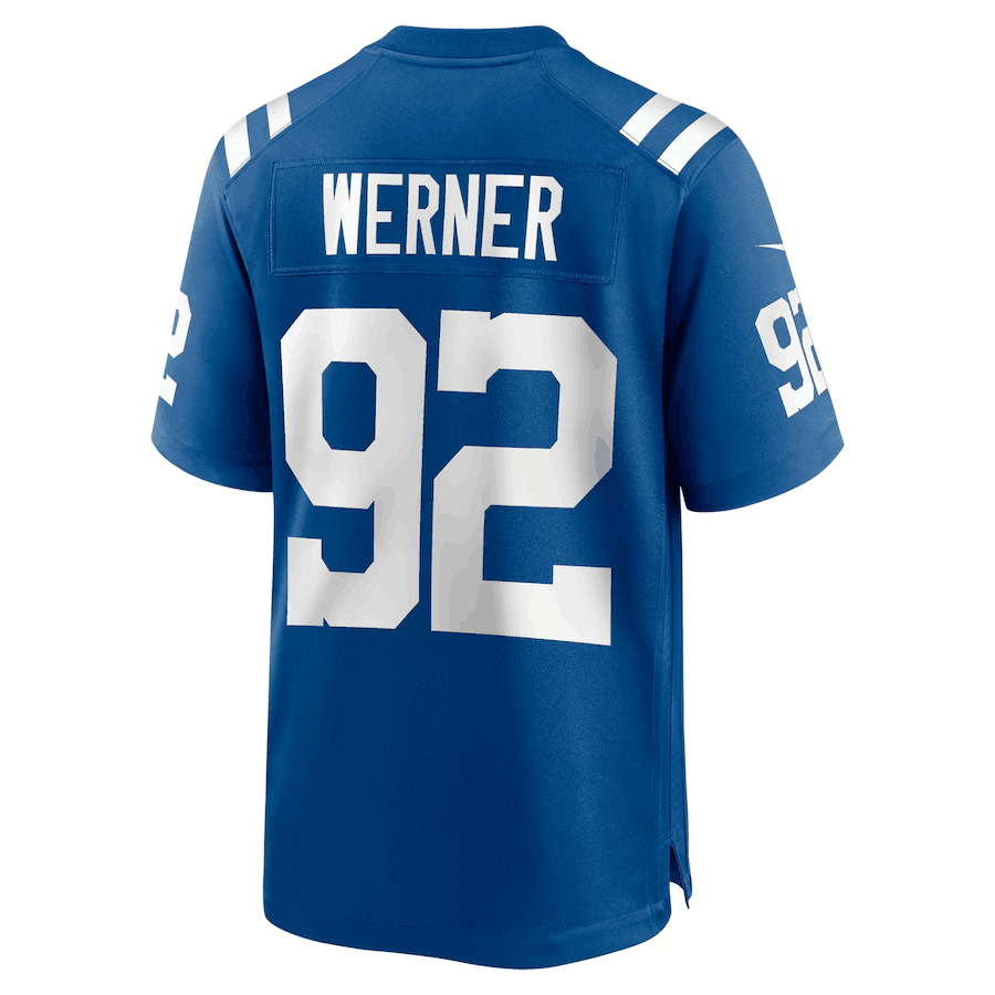 IN. Colts #92 Bjoern Werner Retired Player Game Jersey - Royal Stitched American Football Jerseys