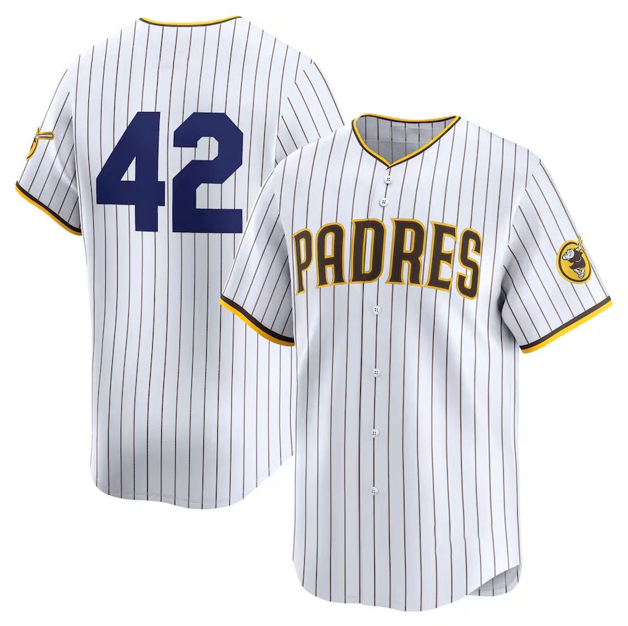 San Diego Padres 2024 #42 Jackie Robinson Day Home Limited Jersey – White Stitches Baseball Jerseys