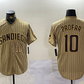 San Diego Padres #10 Jurickson Profar Khaki Team Logo Cool Base Stitched Baseball Jersey