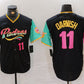 San Diego Padres #11 Yu Darvish Black Player Number Fashion Baseball Jersey