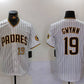 San Diego Padres #19 Tony Gwynn White Team Logo Stitched Cool Base Baseball Jersey