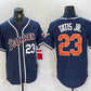 San Diego Padres #23 Fernando Tatis Jr Navy Blue Stitched Cool Base Throwback Baseball Jersey