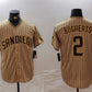 San Diego Padres #2 Xander Bogaerts Khaki Cool Base Stitched Baseball Jersey