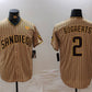 San Diego Padres #2 Xander Bogaerts Khaki With PS Patch Cool Base Stitched Baseball Jersey