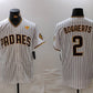 San Diego Padres #2 Xander Bogaerts White With PS Patch Cool Base Stitched Baseball Jersey