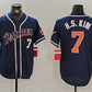 San Diego Padres #7 Ha Seong Kim Navy Player Number Cooperstown Cool Base Stitched Baseball Jersey