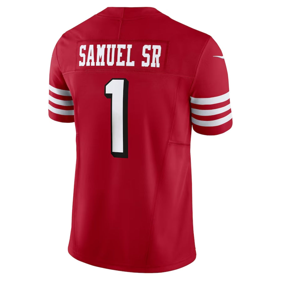 SF. 49ers #1 Deebo Samuel Sr Alternate Vapor F.U.S.E. Limited Jersey - Scarlet American Football Jersey