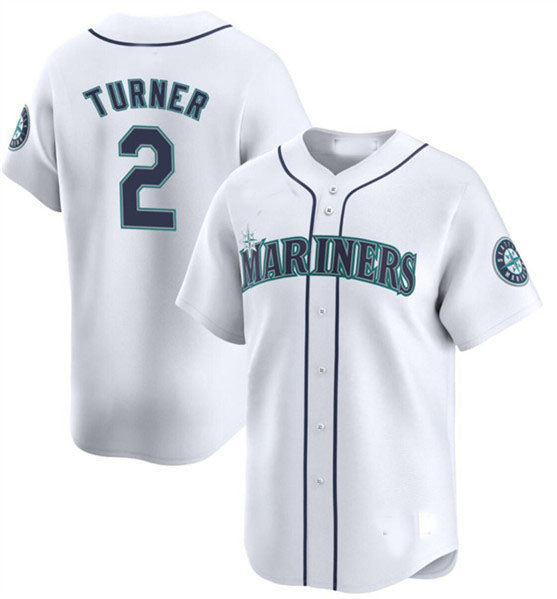 Seattle Mariners #2 Justin Turner White 2024 Home Limited Stitched Baseball Jersey