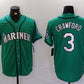 Seattle Mariners #3 J.P. Crawford Aqua Cool Base Stitched Baseball Jerseys