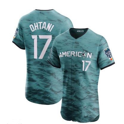 #17 Shohei Ohtani American League 2023 All-Star Game Vapor Premier Elite Player Jersey - Teal Baseball Jerseys