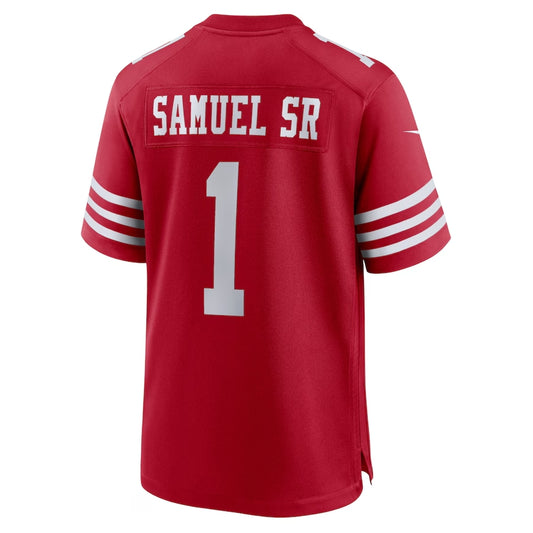 SF. 49ers #1 Deebo Samuel Game Player Jersey - Scarlet American Football Jersey