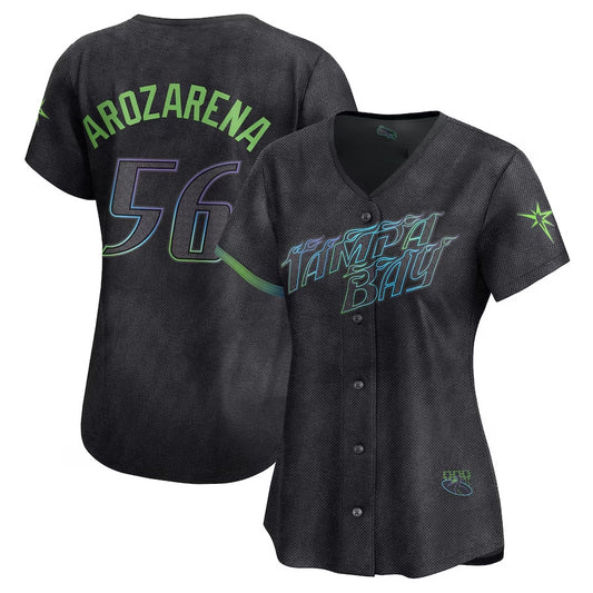 Tampa Bay Rays #56 Randy Arozarena Charcoal 2024 City Connect Limited Player Baseball Jersey