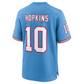 T.Titans #10 DeAndre Hopkins Oilers Throwback Player Game Jersey - Light Blue American Football Jerseys