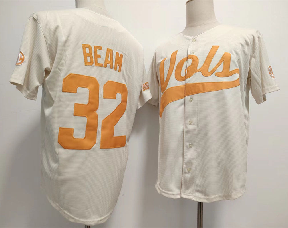 T.Volunteers #32 Drew Beam White Stitched College Jerseys