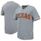 T.Longhorns Replica Full-Button Baseball Jersey - Gray American College Jerseys