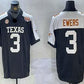 T.Longhorns #3 Quinn Ewers Black White 100TH FUSE Stitched American College Jerseys