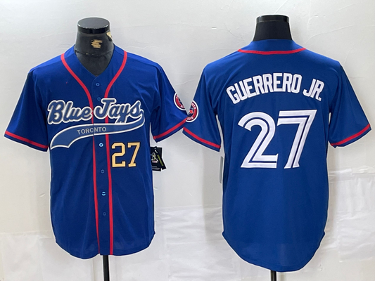 Toronto Blue Jays #27 Vladimir Guerrero Jr Blue Cool Base Stitched Baseball Jersey