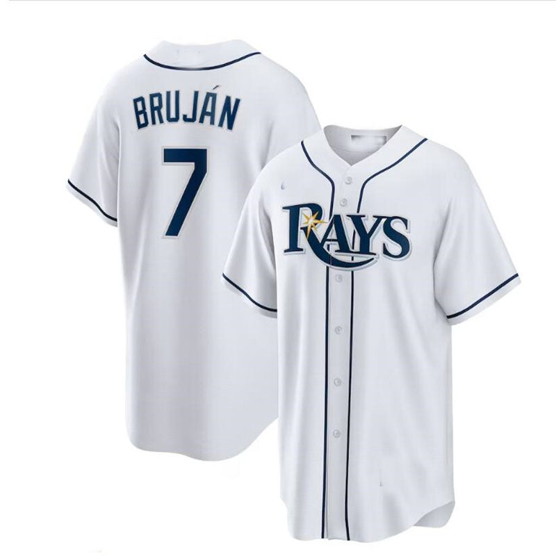 Tampa Bay Rays #7 Vidal Bruján Home Replica Player Jersey - White Baseball Jerseys