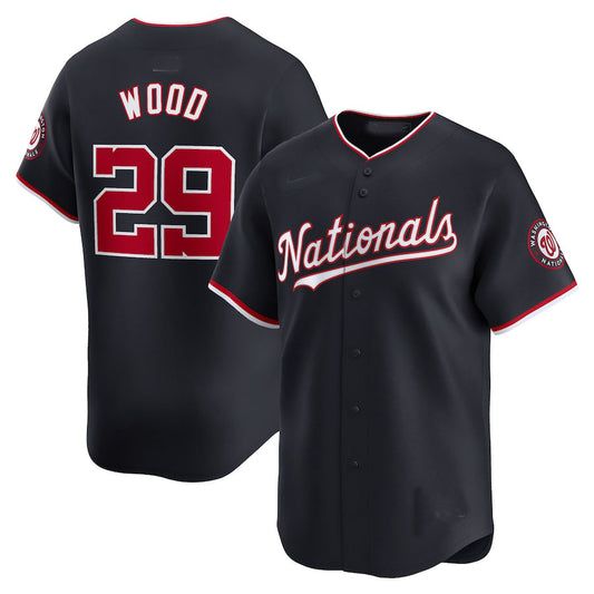 Washington Nationals #29 James Wood Alternate Limited Player Jersey - Navy Baseball Jerseys