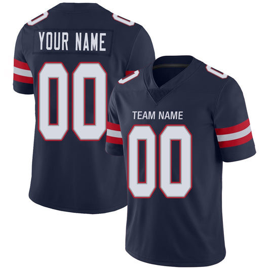 Custom NE.Patriots Football Jerseys Team Player or Personalized Design Your Own Name for Men's Women's Youth Jerseys Navy