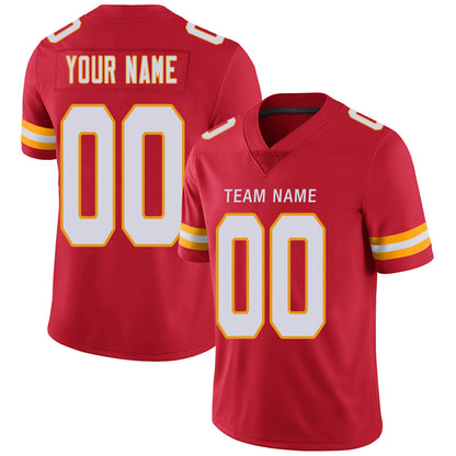 Custom KC.Chiefs Football Jerseys Team Player or Personalized Design Your Own Name for Men's Women's Youth Jerseys Red