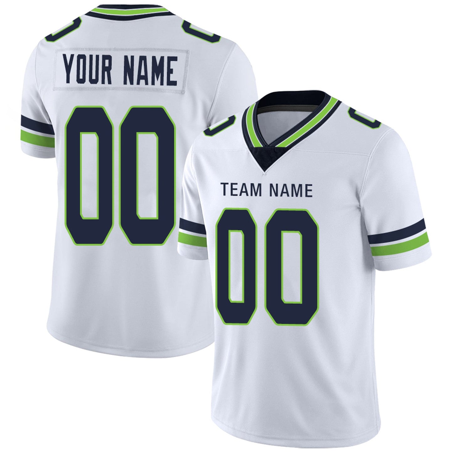 Custom S.Seahawks Football Jerseys Team Player or Personalized Design Your Own Name for Men's Women's Youth Jerseys Navy