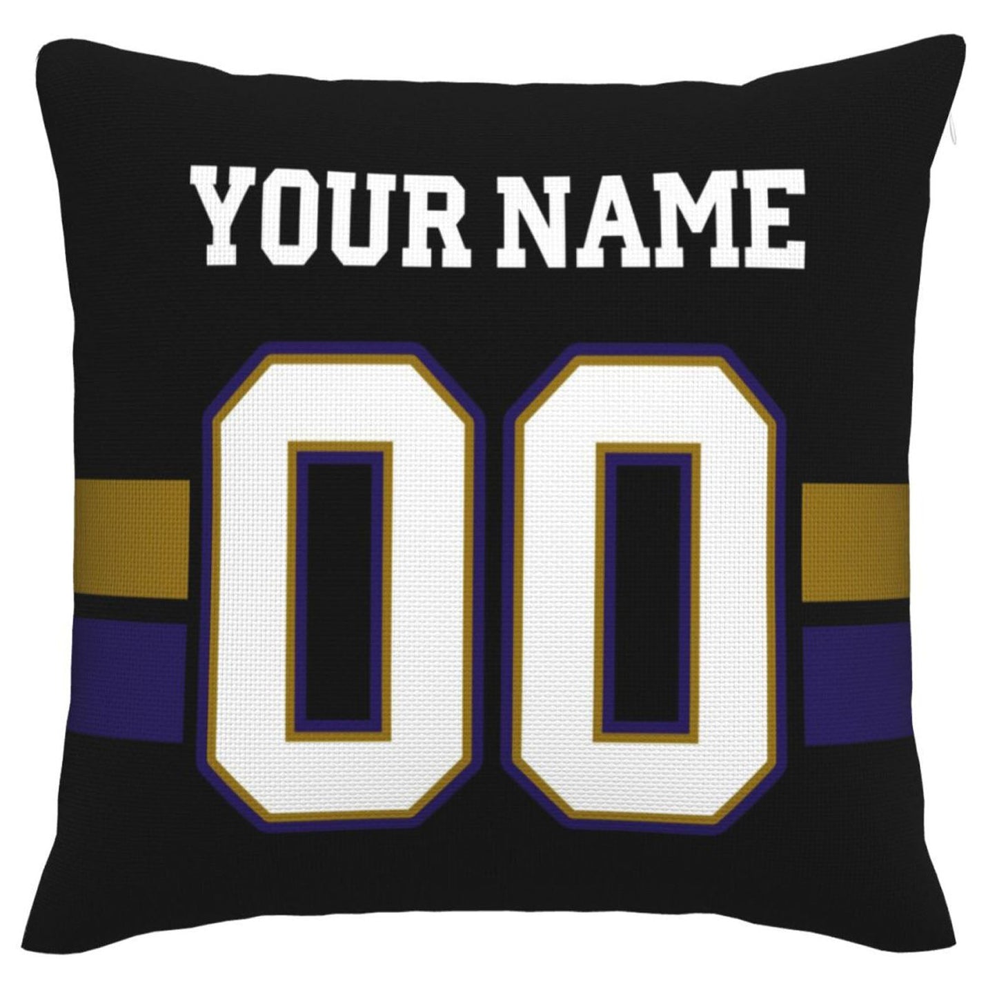 Custom B.Ravens Pillow Purple Football Team Decorative Throw Pillow Case Print Personalized Football Style Fans Letters & Number Birthday Gift Football Pillows