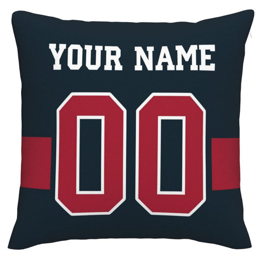 Custom H.Texans Pillow Decorative Throw Pillow Case - Print Personalized Football Team Fans Name & Number Birthday Gift Football Pillows