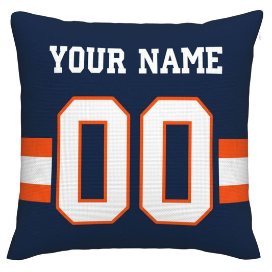 Custom D.Broncos Pillow Decorative Throw Pillow Case - Print Personalized Football Team Fans Name & Number Birthday Gift Football Pillows