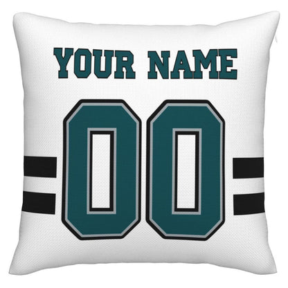 Custom P.Eagles Pillow Decorative Throw Pillow Case - Print Personalized Football Team Fans Name & Number Birthday Gift Football Pillows