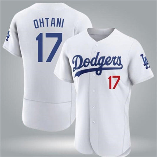 Los Angeles Dodgers #17 Shohei Ohtani White Home Authentic Patch Jersey Baseball Jerseys