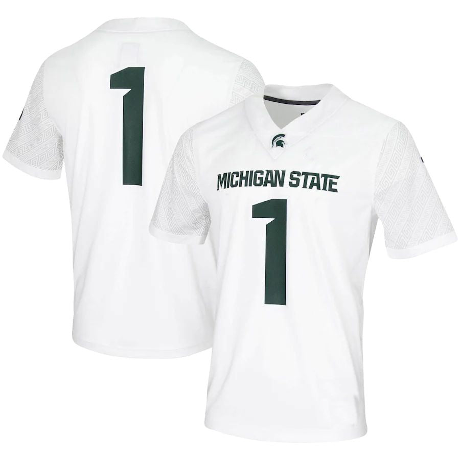 #1 M.State Spartans Untouchable Game Jersey White Stitched American College Jerseys