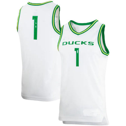 #1 O.Ducks Replica Team Basketball Jersey White Stitched American College Jerseys