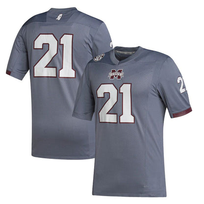 #21 M.State Bulldogs Premier Strategy Jersey  Gray Football Jersey Stitched American College Jerseys