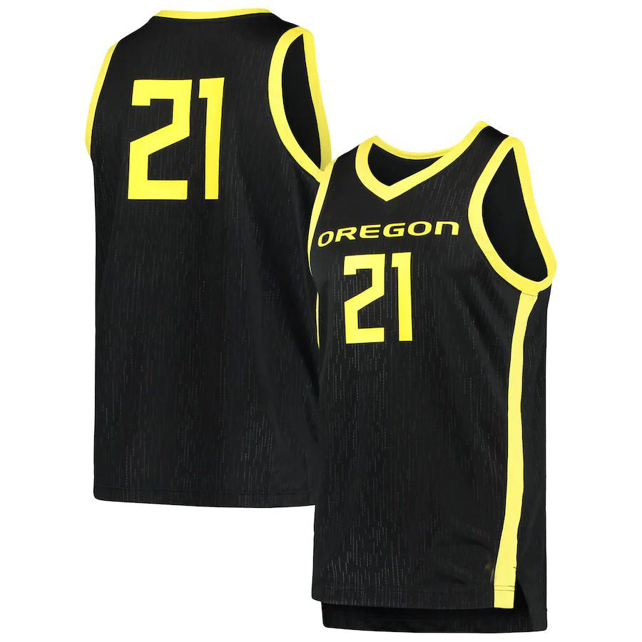 #21 O.Ducks Team Replica Basketball Jersey Black Stitched American College Jerseys