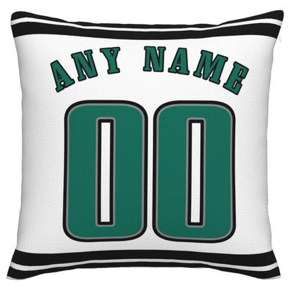 Custom P.Eagles Pillow Decorative Throw Pillow Case - Print Personalized Football Team Fans Name & Number Birthday Gift Football Pillows