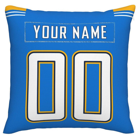 Custom LA.Chargers Pillow Decorative Throw Pillow Case - Print Personalized Football Team Fans Name & Number Birthday Gift Football Pillows