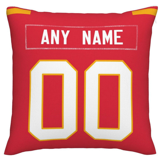 Custom KC.Chiefs Pillow Decorative Throw Pillow Case - Print Personalized Football Team Fans Name & Number Birthday Gift Football Pillows