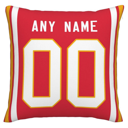 Custom KC.Chiefs Pillow Decorative Throw Pillow Case - Print Personalized Football Team Fans Name & Number Birthday Gift Football Pillows