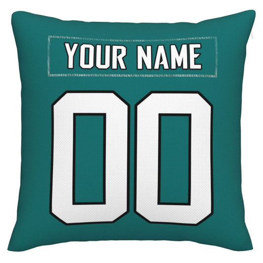 Custom J.Jaguars Pillow Decorative Throw Pillow Case - Print Personalized Football Team Fans Name & Number Birthday Gift Football Pillows