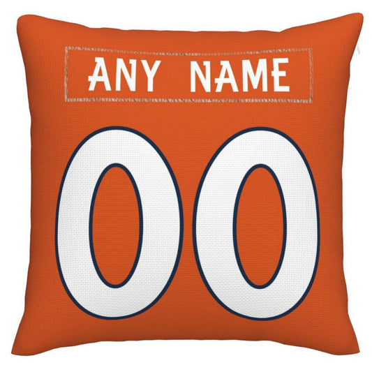 Custom D.Broncos Pillow Decorative Throw Pillow Case - Print Personalized Football Team Fans Name & Number Birthday Gift Football Pillows